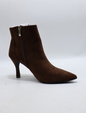 Botki damskie na szpilce (36-41) 8756 BROWN