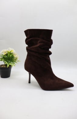 Botki damskie na szpilce (36-41) 7105 BROWN