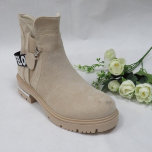 Botki damskie ocieplane na płaskim (36-41) NC1282 BEIGE