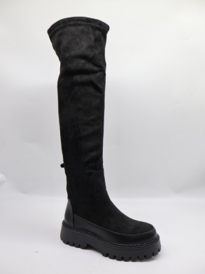 Kozaki damskie ocieplane na płaskim (36-41) 68199 BLACK SUDEN