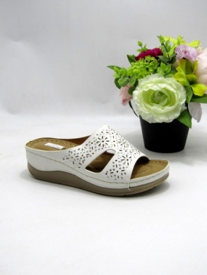 Klapki damskie na koturnie (36-41) 8-127 WHITE