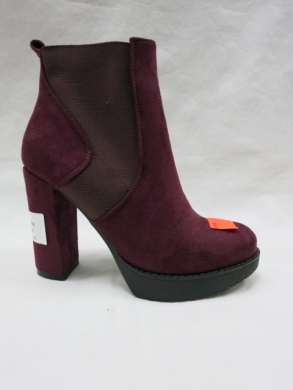 Botki damskie ocieplane na obcasie (36-41) M643 WINE