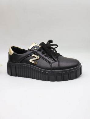 Buty sportowe damskie na płaskim (36-41) 6250 BLA/GOLD