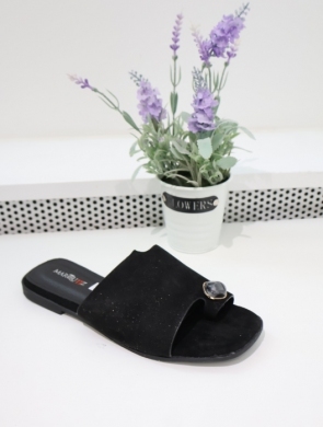 Klapki damskie na płaskim (36-41) 9816 BLACK