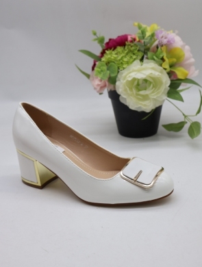 Czółenki damskie na obcasie (36-41) 7533 WHITE