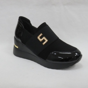 Buty sportowe damskie na koturnie (36-41) 7009 BLACK