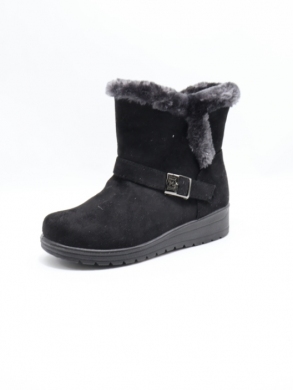 Botki damskie ocieplane na płaskim (35-41) 7310-1 BLACK