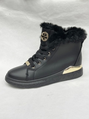 Botki damskie ocieplane na płaskim (36-41) 3426-1 BLACK