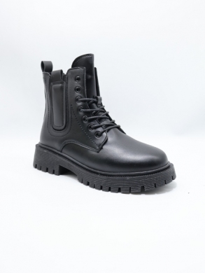 Botki damskie ocieplane na płaskim (37-42) E8201-1 BLACK