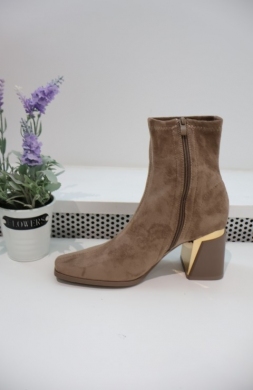 Botki damskie na obcasie (36-41) 2908 KHAKI