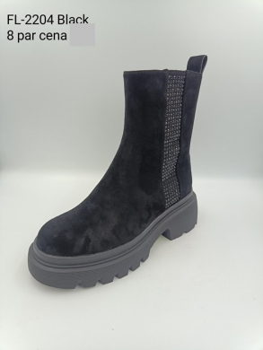 Botki damskie ocieplane na obcasie (36-41) FL-2204 BLACK
