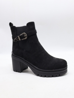 Botki damskie ocieplane na obcasie (36-41) X2313 BLACK