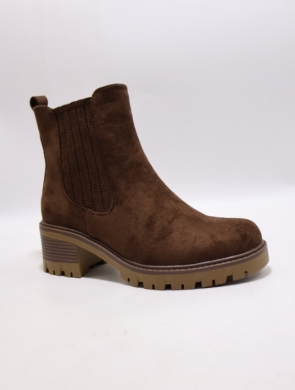 Botki damskie ocieplane na obcasie (36-41) WZ-71 BROWN