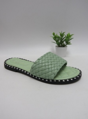 Klapki damskie na płaskim (36-41) W262 GREEN