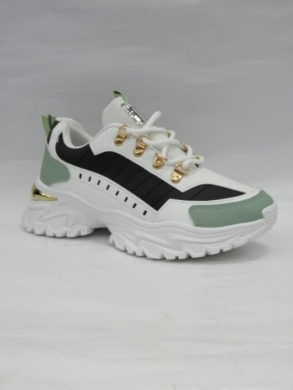Buty sportowe damskie na płaskim (36-41) AB-998 BLACK/GREEN