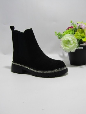 Botki damskie na płaskim (36-41) 9576 BLACK
