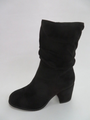 Kozaki damskie ocieplane na obcasie (36-41) 5497 BLACK