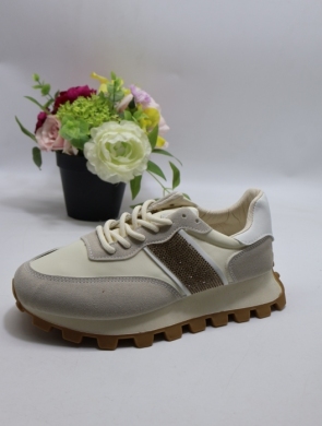 Buty sportowe damskie na płaskim (37-40) 5079 BEIGE