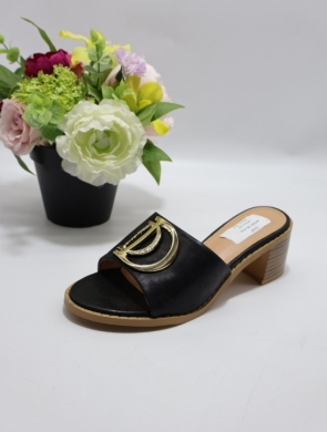Klapki damskie na obcasie (36-41) 89222C BLACK