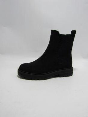 Botki damskie ocieplane na płaskim (36-41) 9610 BLACK
