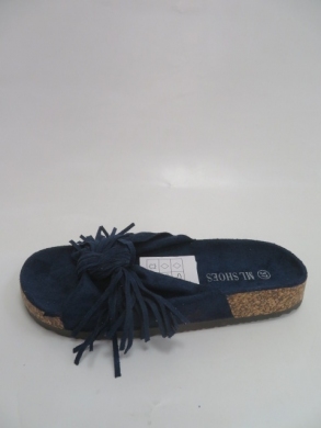 Klapki damskie na płaskim (36-41) 1001-18 DBLUE