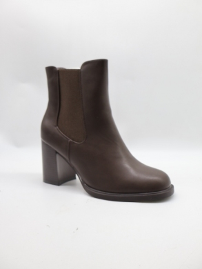 Botki damskie ocieplane na obcasie (36-41) 9139 BROWN