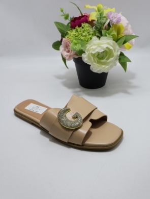 Klapki damskie na płaskim (36-41) 88-23 KHAKI