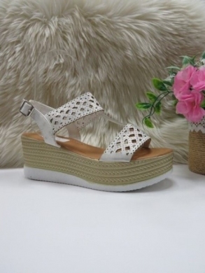 Sandały damskie na koturnie (36-41) 4202 WHITE