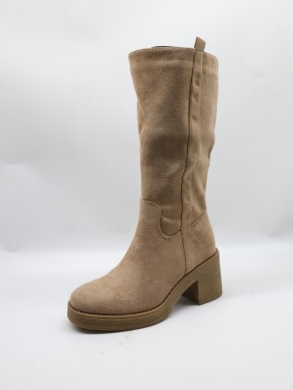 Kozaki damskie ocieplane na obcasie (36-41) HQ348 KHAKI