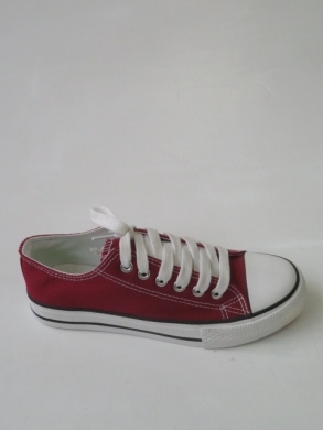 Trampki damskie na płaskim (36-41) BA105 BURGUNDY