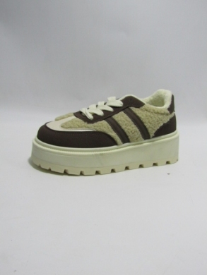 Buty sportowe damskie na płaskim (36-41) 24886 BROWN