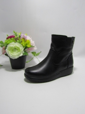 Botki damskie ocieplane na płaskim (36-42) 8157-1 BLACK