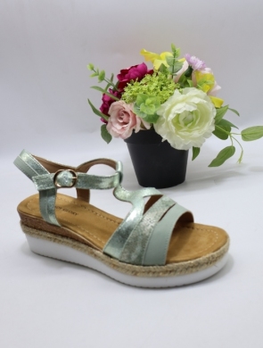 Sandały damskie na koturnie (36-41) F6897 GREEN