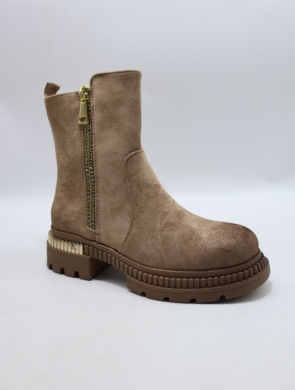 Botki damskie na płaskim (36-41) NOM-22 KHAKI