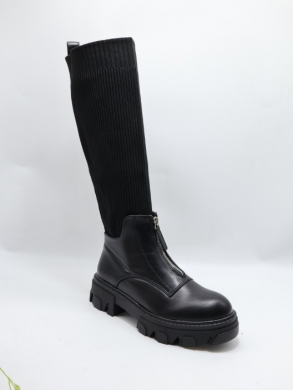 Kozaki damskie na płaskim (36-41) 9053 BLACK