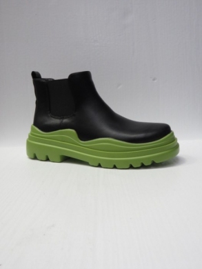 Botki damskie na płaskim (36-41) 2115 BLACK/GREEN