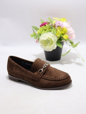 Mokasyny damskie na płaskim (36-41) H8-1053 BROWN