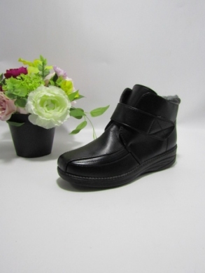 Botki damskie ocieplane na płaskim (36-41) 9905 BLACK