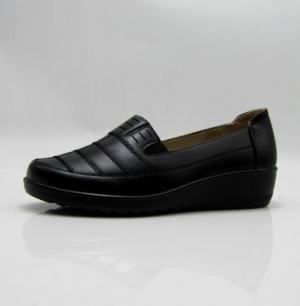 Mokasyny damskie na koturnie (36-42) 8320-1 BLACK