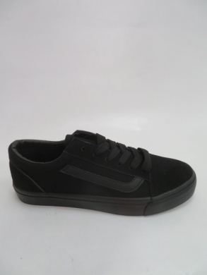 Tenisówki damskie na płaskim (36-41) 18081D BLACK