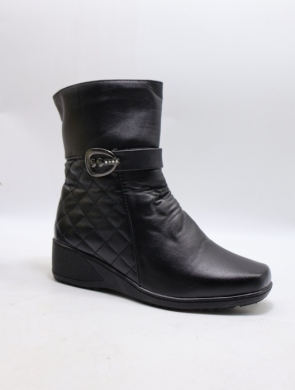 Botki damskie ocieplane na koturnie (37-42) B607 BLACK