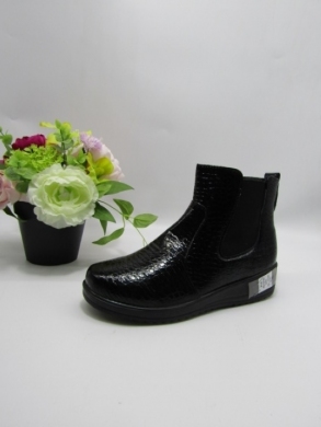 Botki damskie ocieplane na płaskim (39-43) DW33-82 BLACK