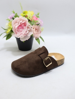 Klapki damskie na płaskim (36-41) 100-470 BROWN