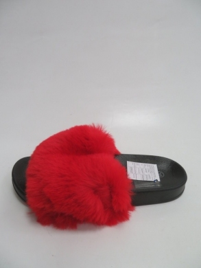 Klapki damskie z futerkiem (36-41) LE-398 RED