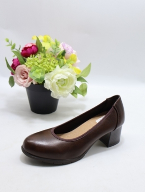Czółenki damskie na obcasie (36-41) C352 BROWN