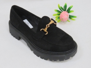 Mokasyny damskie na koturnie (36-41) HXL-07 BLACK