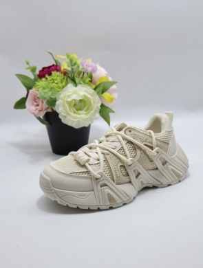 Buty sportowe damskie na płaskim (36-41) B2076 BEIGE
