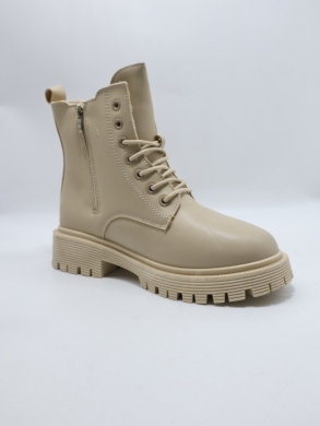 Botki damskie ocieplane na płaskim (37-42) E8201-3 BEIGE