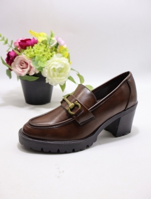 Półbuty damskie na obcasie (36-41) CHC367 BROWN