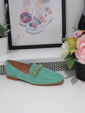 Mokasyny damskie na płaskim (36-41) 3692 GREEN